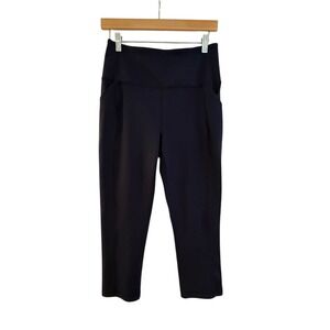RBX Womens Navy Blue Capri Leggings‎ Size L/G Pockets Activewear Athletic